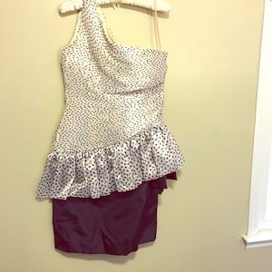 Vintage one shoulder designer evening dress